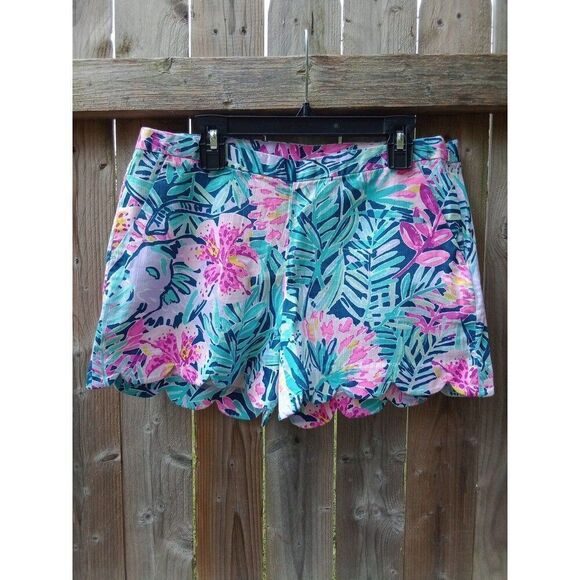 lilly pulitzer floral print shorts women's size 2 style #13045 - Picture 1 of 7